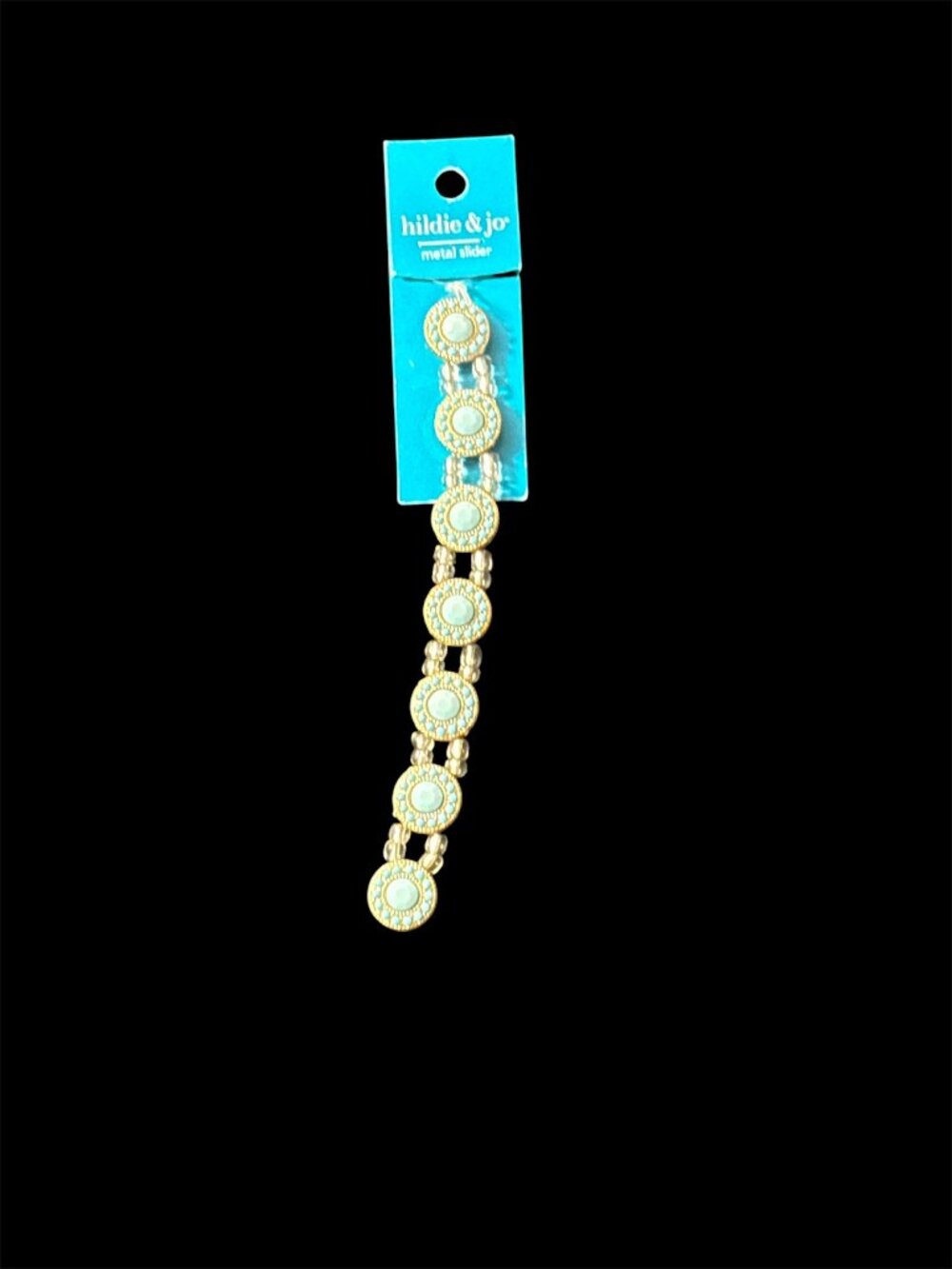 Hildie & Jo Metal Slider Gold & Tone Rhinstone